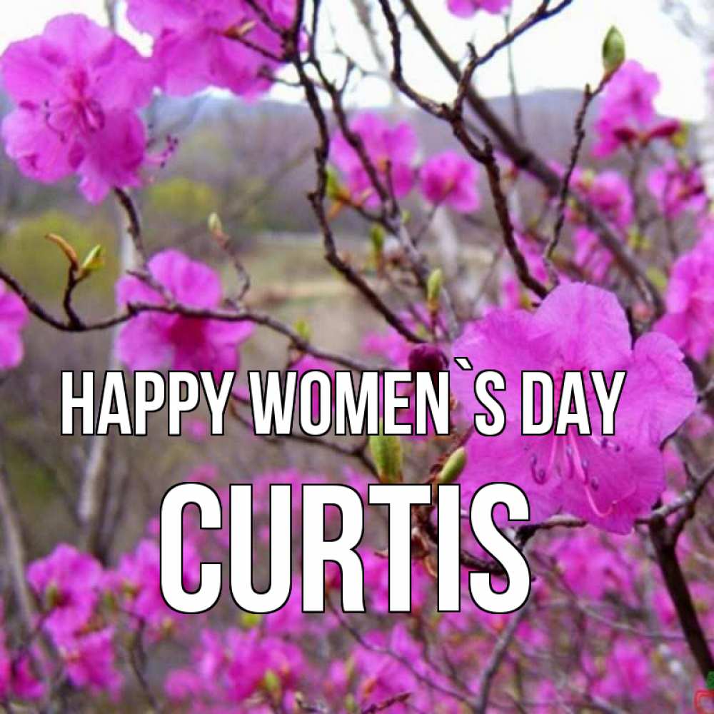 Greetings card с именем, Curtis happy women`s day международный женский день Greetings with text for free download 